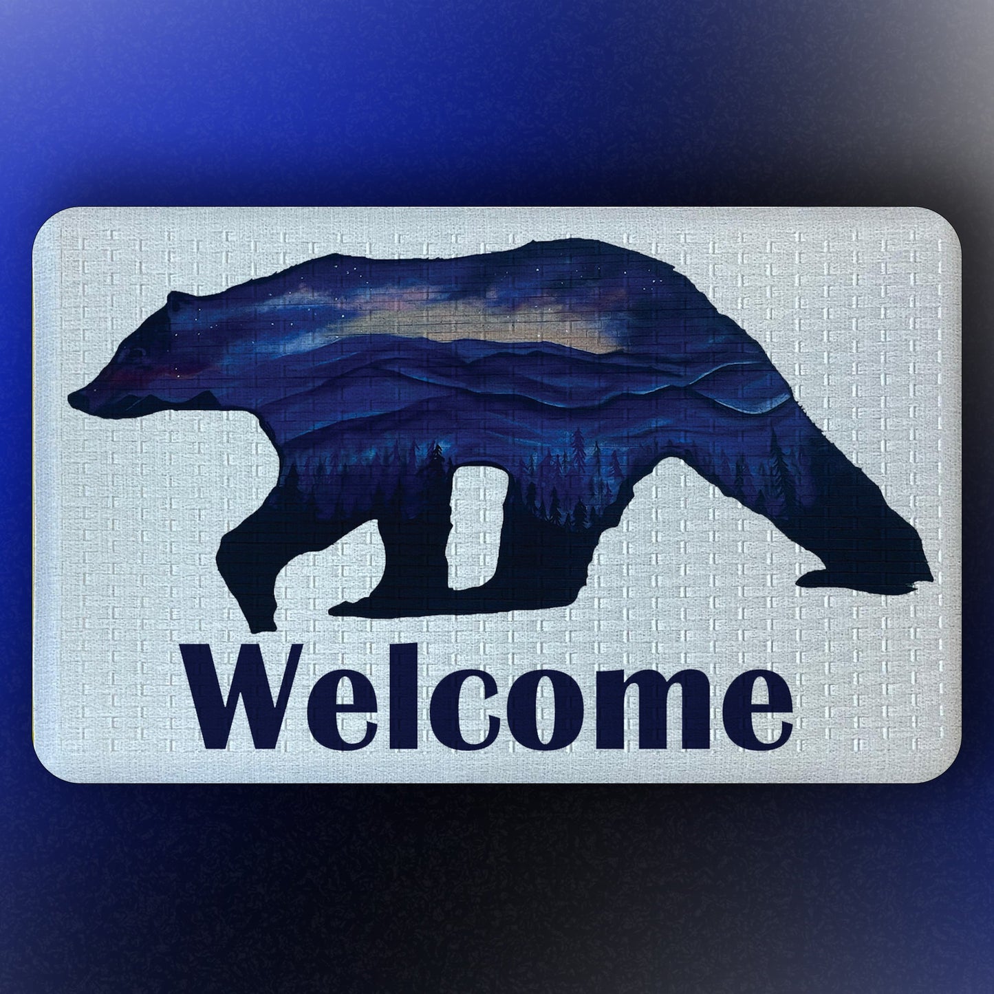 Pepper Crafts Welcome Bear 18x30 Inch Anti-Fatigue Comfort Mat – Rustic Nature, Cushioned, Stain-Resistant Doormat for Cabin, Entryway