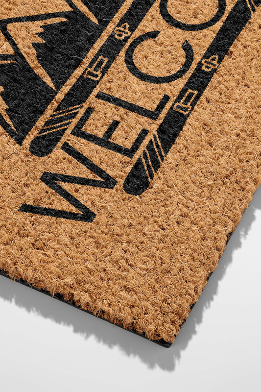 Pepper Crafts Snow Skiing Coir Doormat – Stylish & Durable Welcome Mat for Skiers (30" x 18")