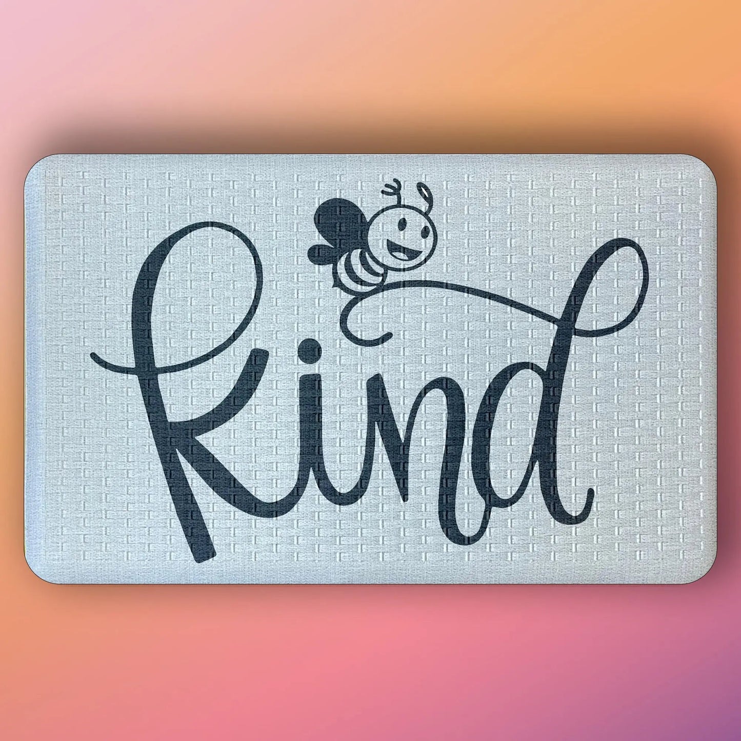 Pepper Crafts Bee Happy Bee Kind 18x30 Inch Anti-Fatigue Comfort Mat – Cushioned, Stain-Resistant, Wipe-Clean Floor Mat for Kitchen, Bathroom