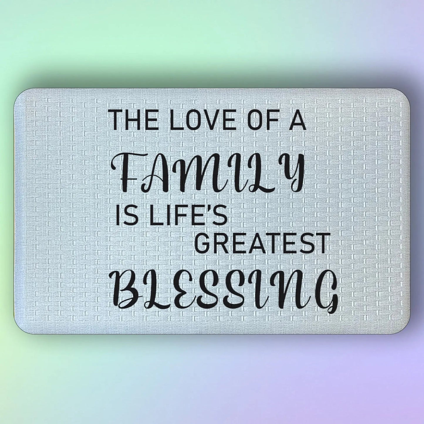 Pepper Crafts Family Blessing 18x30 Inch Anti-Fatigue Comfort Mat – Heartwarming, Cushioned, Stain-Resistant Doormat for Entryway, Home