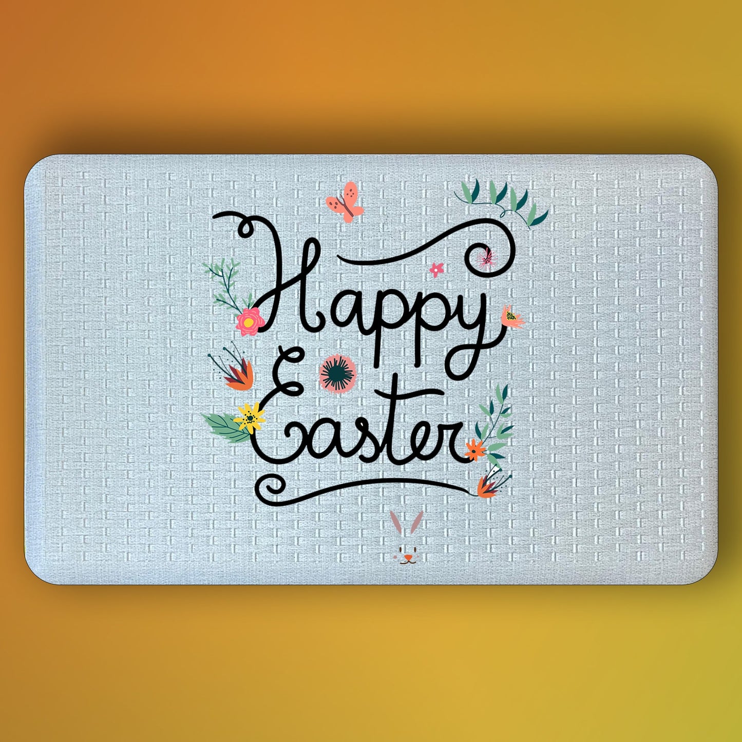 Pepper Crafts Floral Happy Easter 18x30 Inch Elegant Spring Anti-Fatigue Mat β Cushioned, Stain-Resistant, Wipe-Clean Floor Mat
