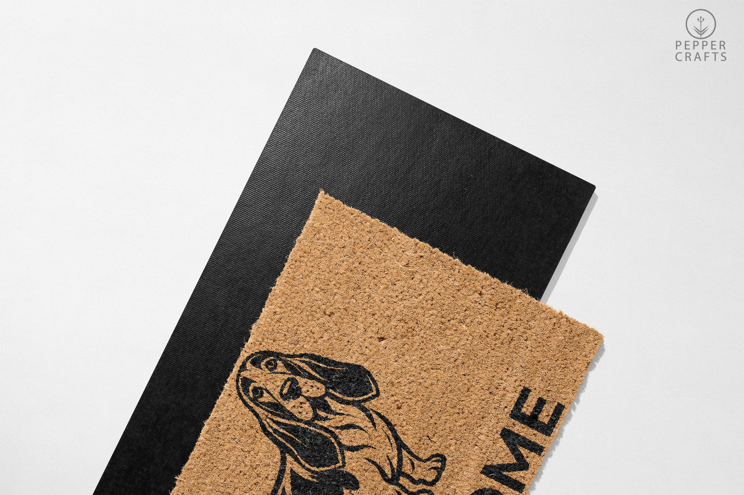 Pepper Crafts Basset Hound Coir Doormat – Stylish & Durable Welcome Mat for Dog Lovers (30" x 18")