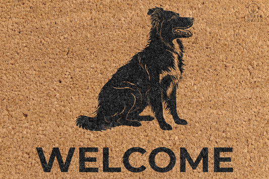 Pepper Crafts Border Collie Coir Doormat – Stylish & Durable Welcome Mat for Dog Lovers (30" x 18")