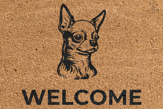Pepper Crafts Chihuahua Coir Doormat – Stylish & Durable Welcome Mat for Dog Lovers (30" x 18")