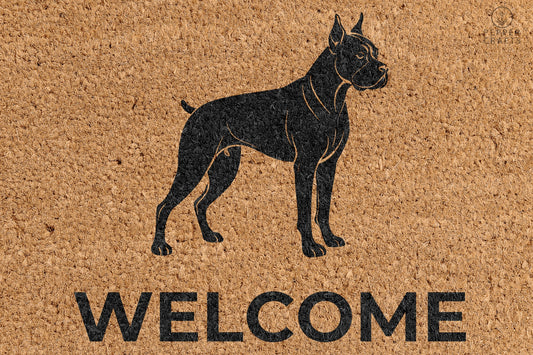 Pepper Crafts Dogo Argentino Coir Doormat – Stylish & Durable Welcome Mat for Dog Lovers (30" x 18")