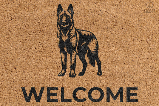 Pepper Crafts Malinois Coir Doormat – Stylish & Durable Welcome Mat for Dog Lovers (30" x 18")
