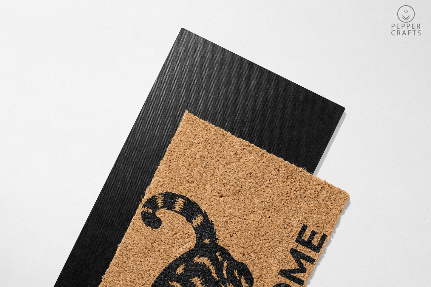 Pepper Crafts Munchkin Cat Coir Doormat – Stylish & Durable Welcome Mat for Cat Lovers (30" x 18")