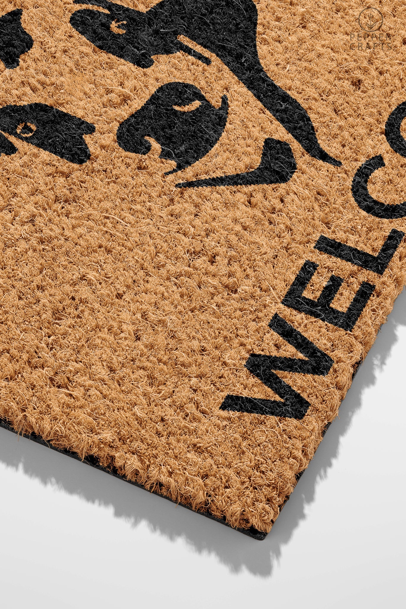 Pepper Crafts Cow Coir Doormat – Stylish & Durable Welcome Mat for Animal Lovers (30" x 18")
