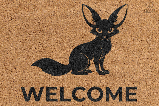 Pepper Crafts Fennec Fox Coir Doormat – Stylish & Durable Welcome Mat for Animal Lovers (30" x 18")