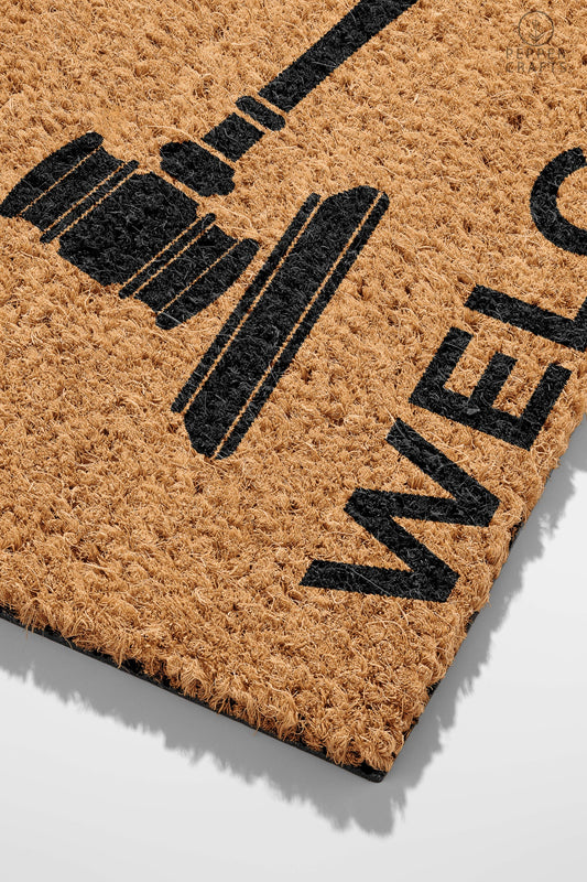 Pepper Crafts Lawyer Coir Doormat – Stylish & Durable Welcome Mat for Professionals (30" x 18")