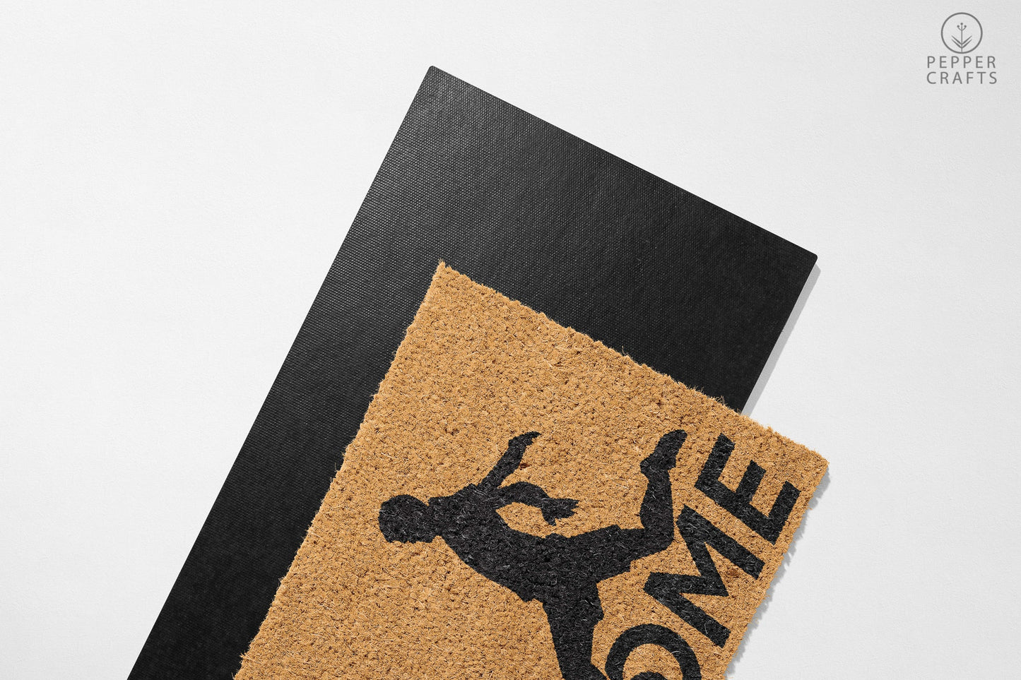 Pepper Crafts Football Coir Doormat β Stylish & Durable Welcome Mat for Sports Fans (30" x 18")