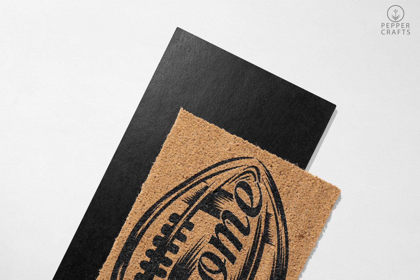 Pepper Crafts Rugby Coir Doormat β Stylish & Durable Welcome Mat for Sports Fans (30" x 18")