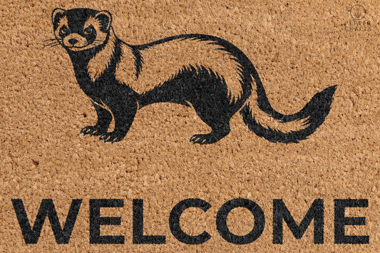 Pepper Crafts Ferret Coir Doormat – Stylish & Durable Welcome Mat for Animal Lovers (30" x 18") - peppercrafts