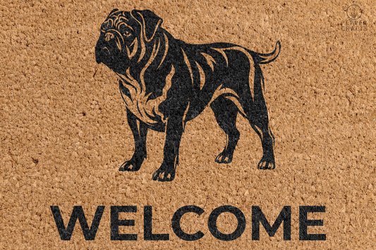 Pepper Crafts Bulldog Coir Doormat – Stylish & Durable Welcome Mat for Dog Lovers (30" x 18") - peppercrafts