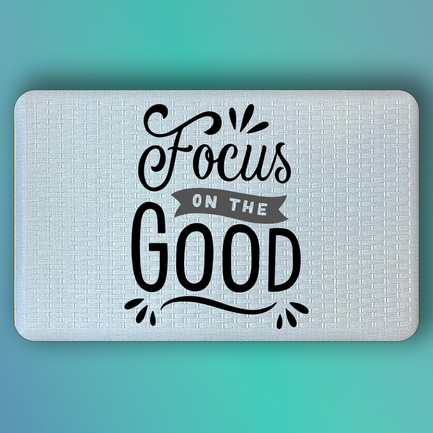 Pepper Crafts Focus on the Good 18x30 Inch Positivity Anti-Fatigue Mat – Cushioned, Stain-Resistant, Wipe-Clean Floor Mat