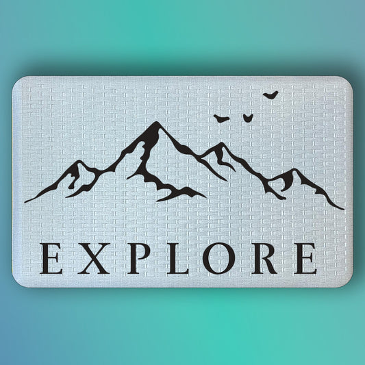 Pepper Crafts Explore Mountains 18x30 Inch Adventure Anti-Fatigue Mat – Cushioned, Spill-Proof, Wipe-Clean Floor Mat