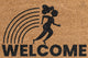 Pepper Crafts Running Coir Doormat – Stylish & Durable Welcome Mat for Athletes (30" x 18")