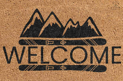 Pepper Crafts Snow Skiing Coir Doormat – Stylish & Durable Welcome Mat for Skiers (30" x 18")