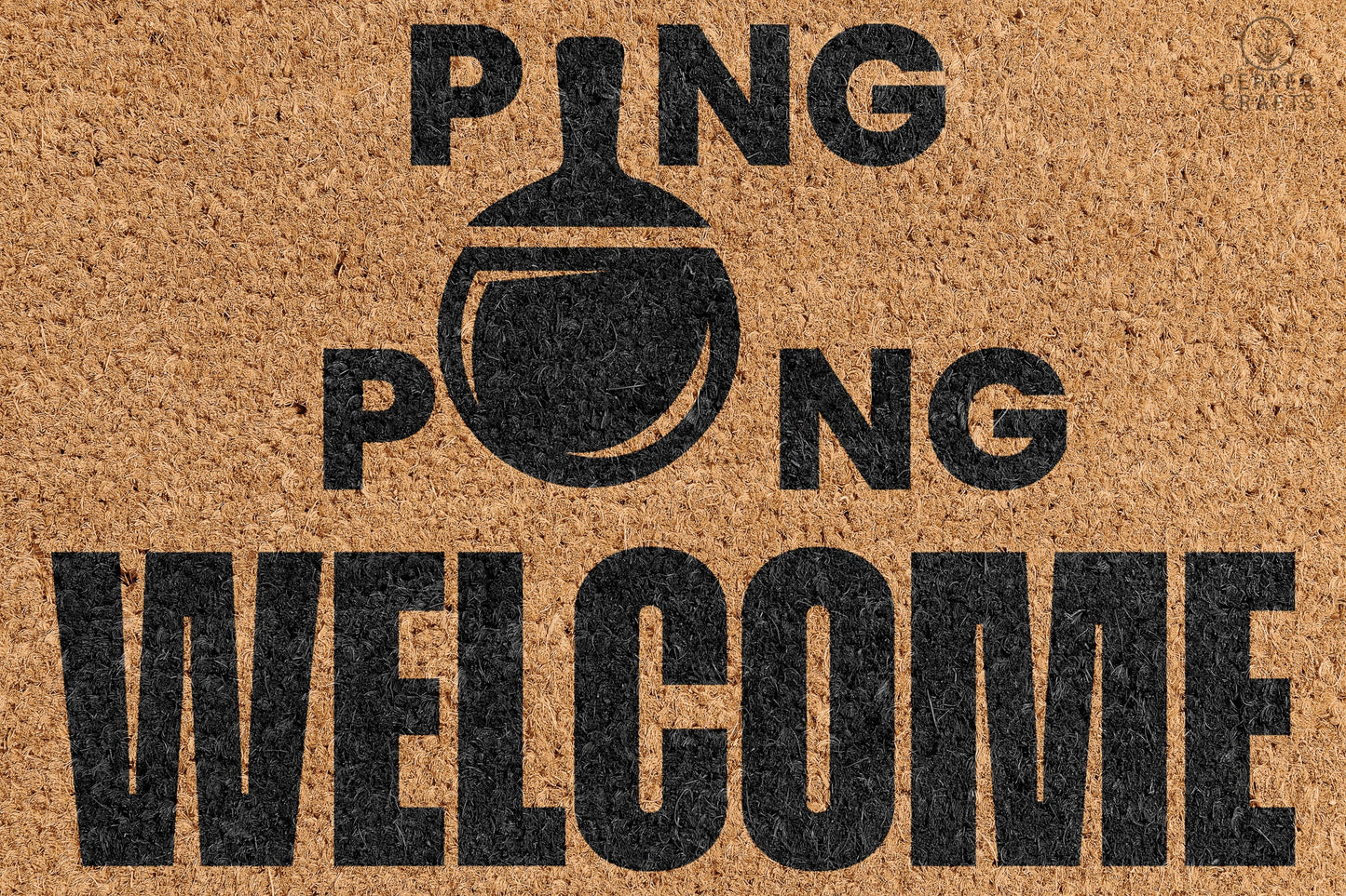 Pepper Crafts Table Tennis Coir Doormat – Stylish & Durable Welcome Mat for Sports Fans (30" x 18")