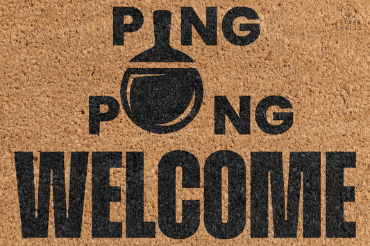 Pepper Crafts Table Tennis Coir Doormat – Stylish & Durable Welcome Mat for Sports Fans (30" x 18")
