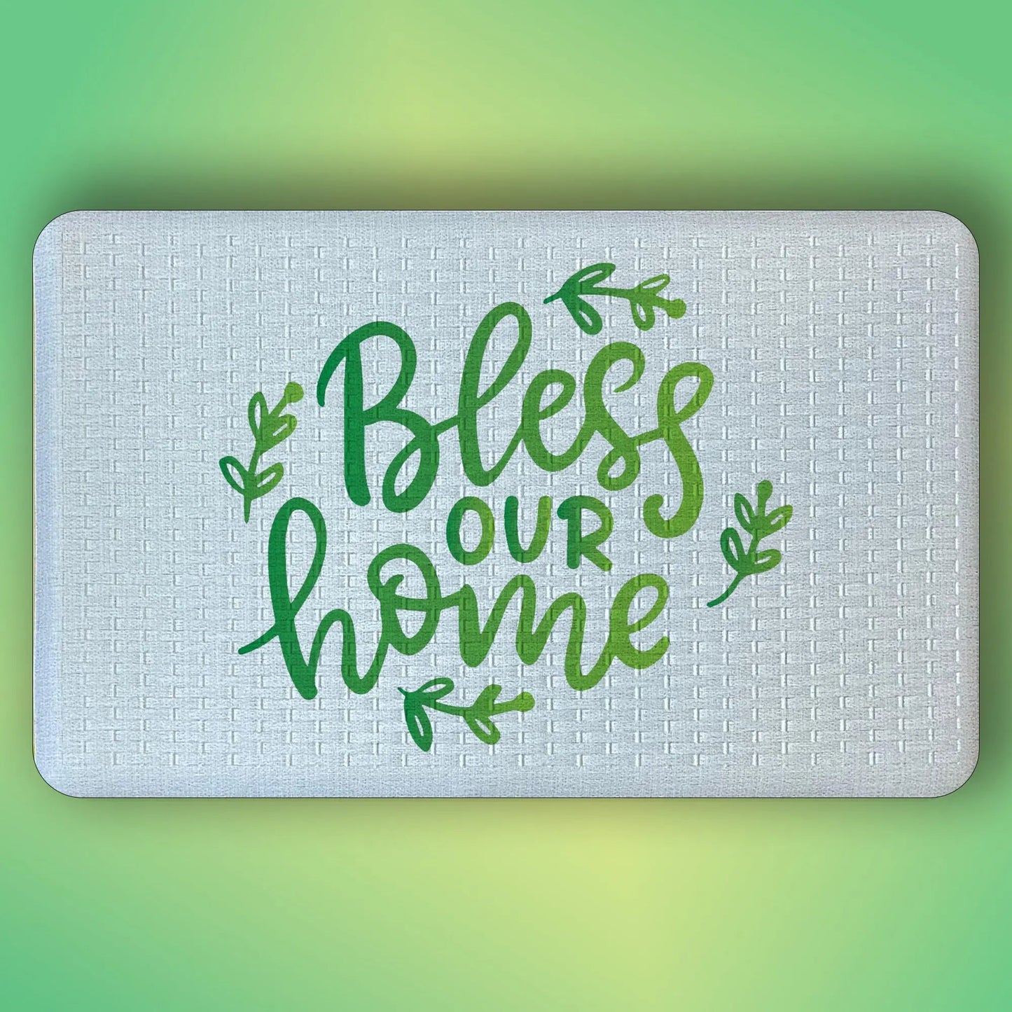 Pepper Crafts Bless Our Home 18x30 Inch Anti-Fatigue Comfort Mat – Cushioned, Stain-Resistant, Wipe-Clean Floor Mat for Kitchen, Entryway