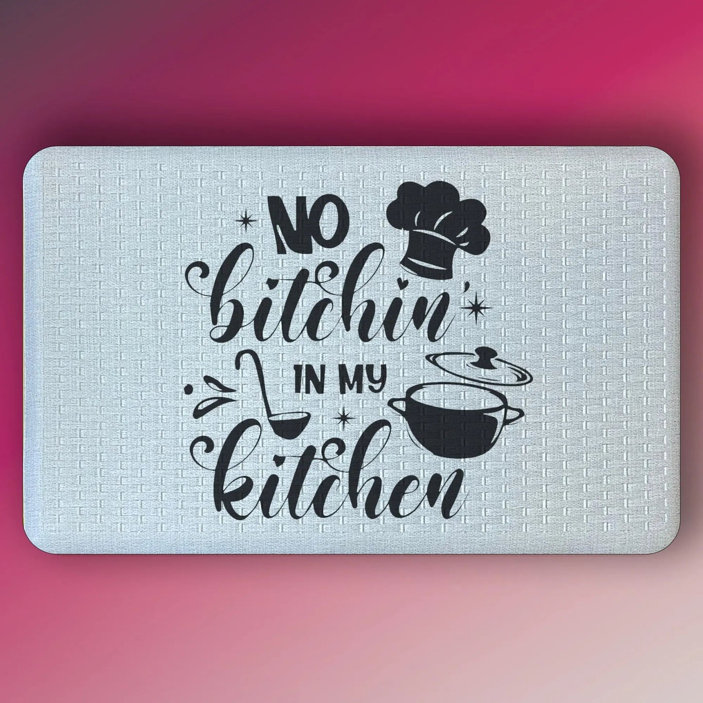 Pepper Crafts No Bitchin’ in My Kitchen 18x30 Inch Anti-Fatigue Mat – Sassy, Cushioned, Stain-Resistant, Wipe-Clean Comfort Floor Mat for Kitchen