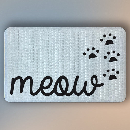 Pepper Crafts Meow Cat-Lover 18x30 Inch Anti-Fatigue Comfort Mat – Cushioned, Stain-Resistant, Wipe-Clean Floor Mat for Pet Area, Kitchen