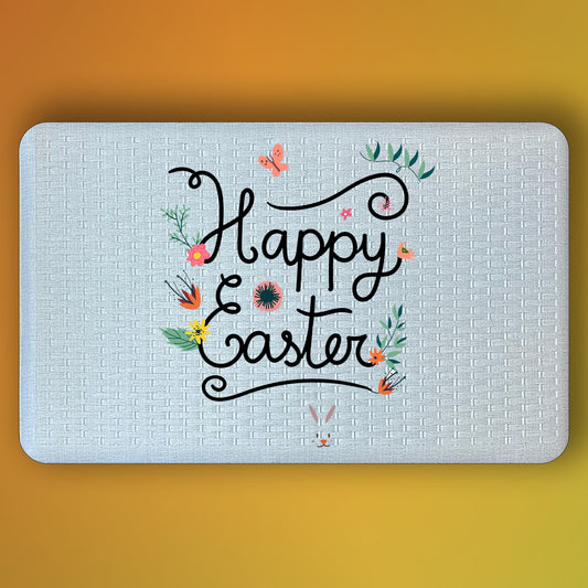 Pepper Crafts Floral Happy Easter 18x30 Inch Elegant Spring Anti-Fatigue Mat – Cushioned, Stain-Resistant, Wipe-Clean Floor Mat