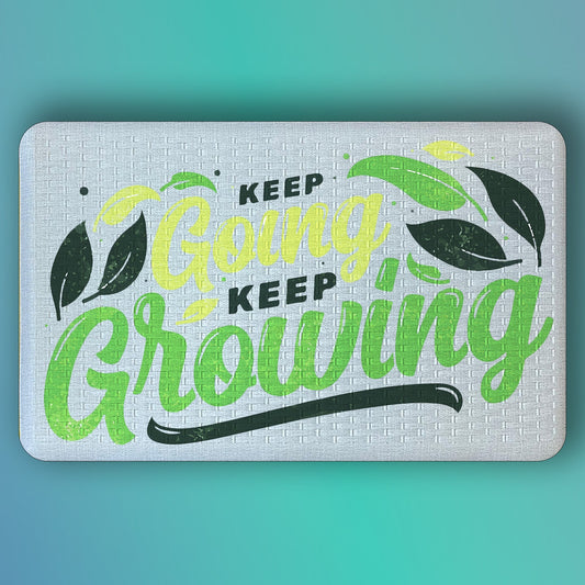 Pepper Crafts Keep Going, Keep Growing 18x30 Inch Resilience Anti-Fatigue Mat – Cushioned, Spill-Resistant, Wipe-Clean Floor Mat