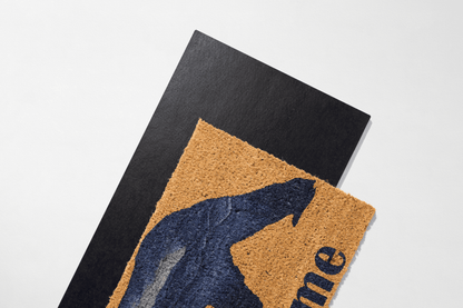 🐻 Welcome Bear – Rustic Outdoor Coir Mat