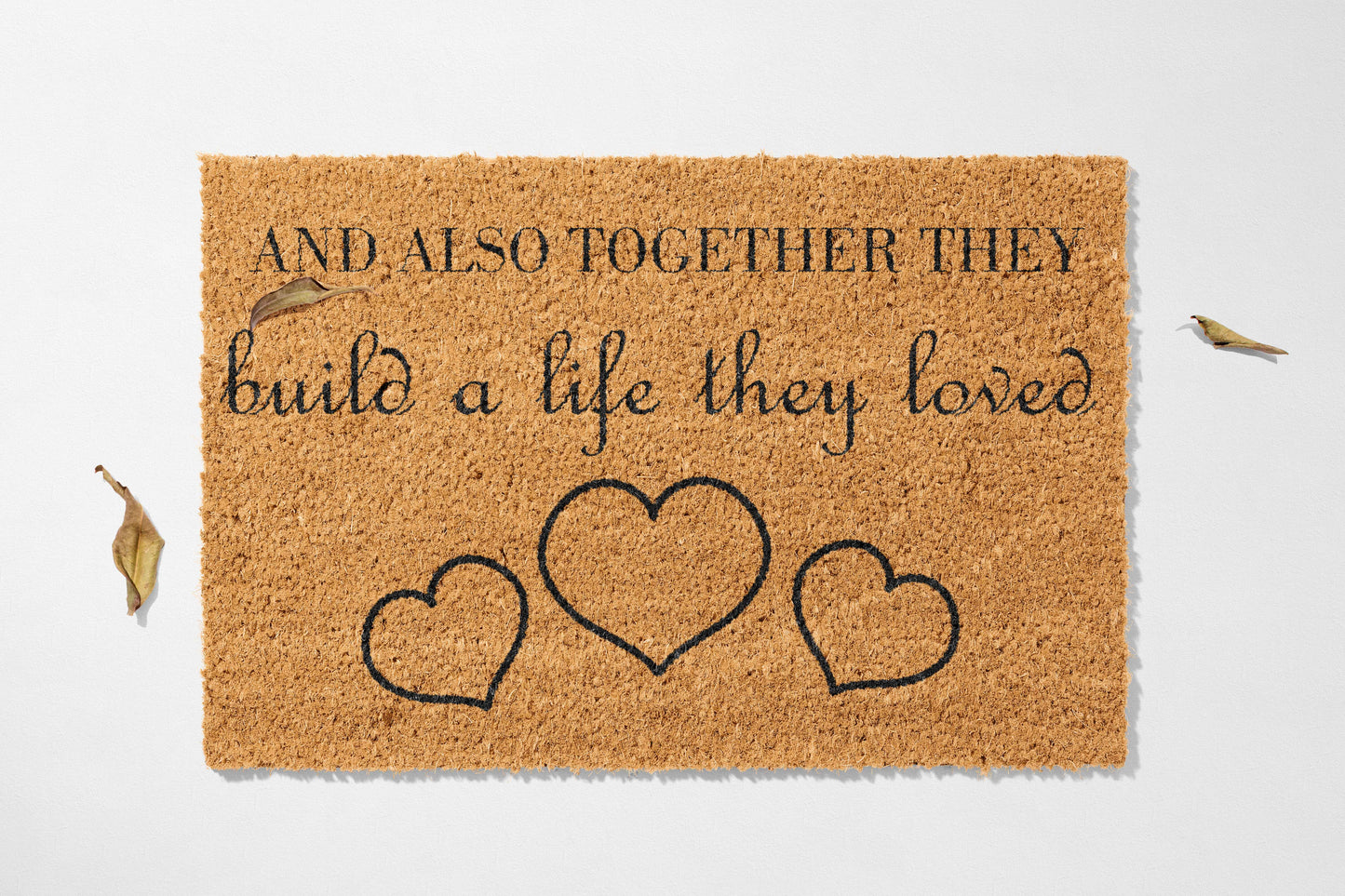 🏡 A Love Built Together – Heartfelt Couple’s Coir Mat