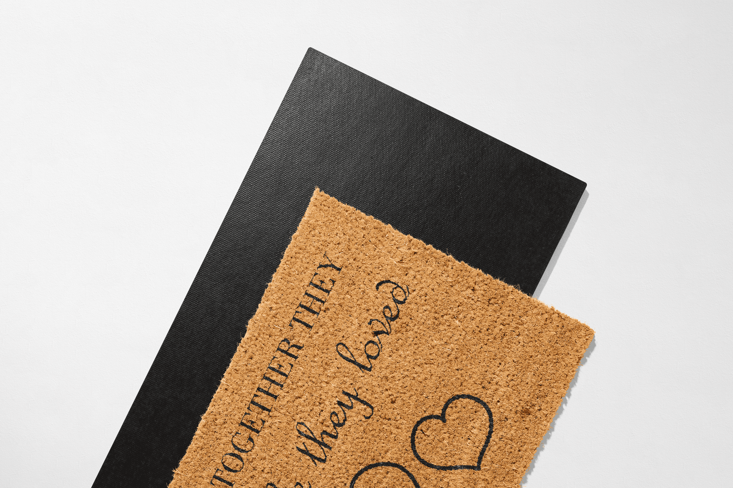 🏡 A Love Built Together – Heartfelt Couple’s Coir Mat