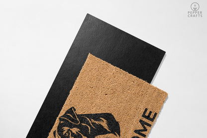 Pepper Crafts Boxer Coir Doormat – Stylish & Durable Welcome Mat for Dog Lovers (30" x 18")