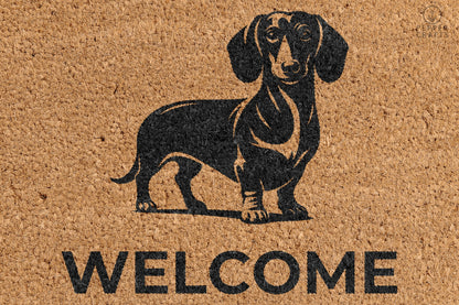 Pepper Crafts Dachshund Coir Doormat – Stylish & Durable Welcome Mat for Dog Lovers (30" x 18")