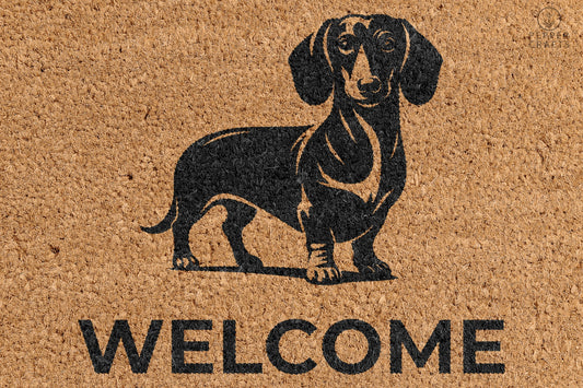 Pepper Crafts Dachshund Coir Doormat – Stylish & Durable Welcome Mat for Dog Lovers (30" x 18")