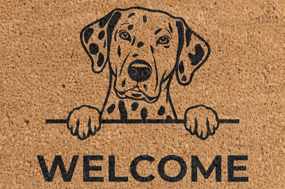 Pepper Crafts Dalmatian Coir Doormat – Stylish & Durable Welcome Mat for Dog Lovers (30" x 18")