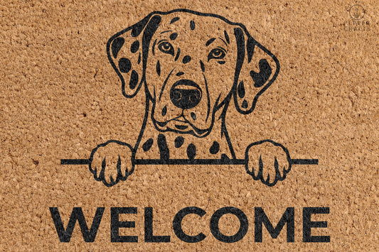 Pepper Crafts Dalmatian Coir Doormat – Stylish & Durable Welcome Mat for Dog Lovers (30" x 18")