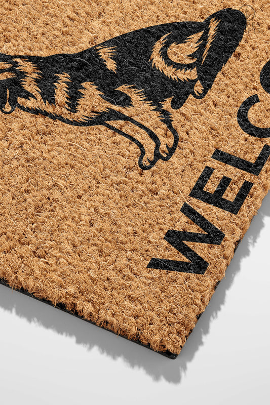 Pepper Crafts German Shepherd Coir Doormat – Stylish & Durable Welcome Mat for Dog Lovers (30" x 18")