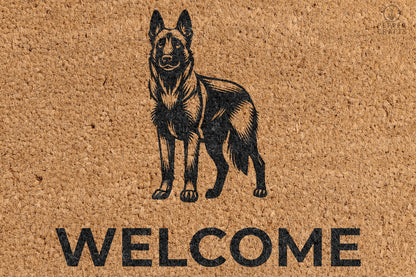 Pepper Crafts Malinois Coir Doormat – Stylish & Durable Welcome Mat for Dog Lovers (30" x 18")