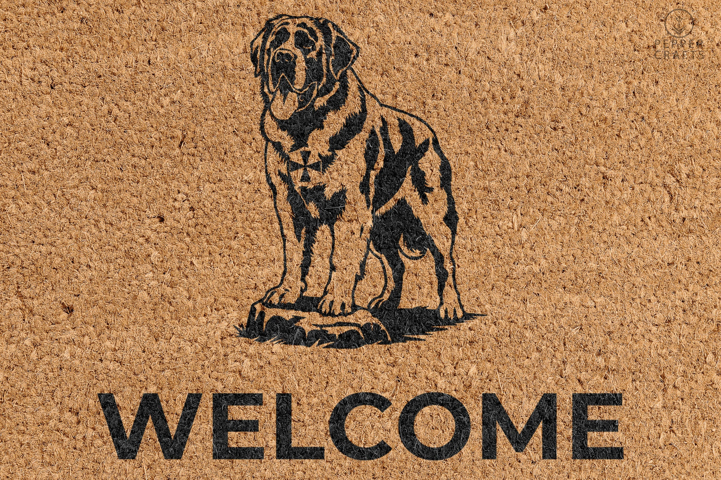Pepper Crafts Newfoundland Coir Doormat – Stylish & Durable Welcome Mat for Dog Lovers (30" x 18")
