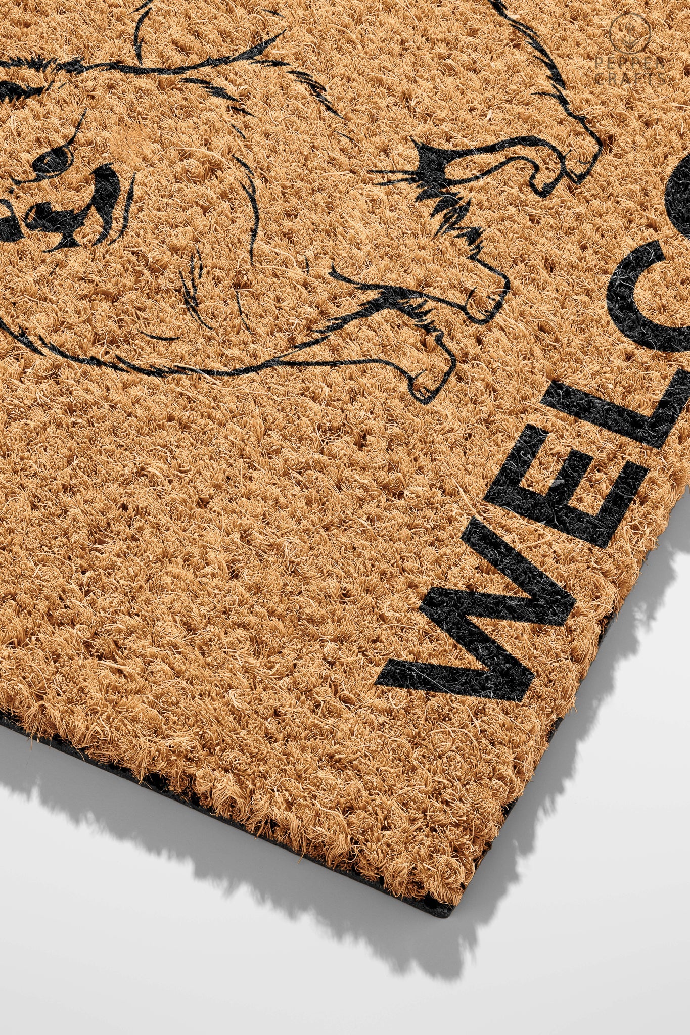Pepper Crafts Pomeranian Coir Doormat – Stylish & Durable Welcome Mat for Dog Lovers (30" x 18")
