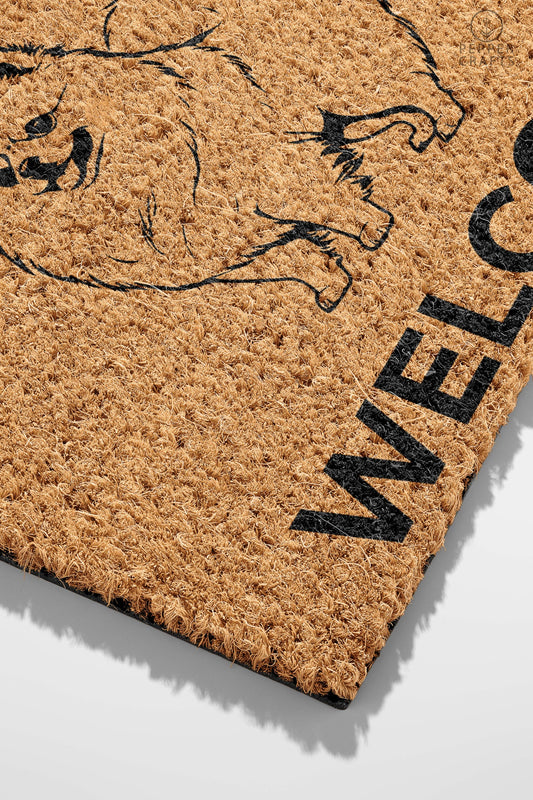 Pepper Crafts Pomeranian Coir Doormat – Stylish & Durable Welcome Mat for Dog Lovers (30" x 18")
