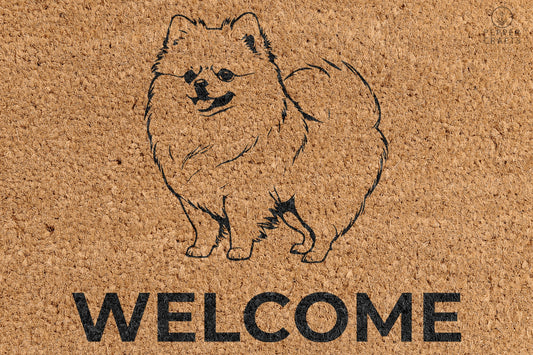 Pepper Crafts Pomeranian Coir Doormat – Stylish & Durable Welcome Mat for Dog Lovers (30" x 18")