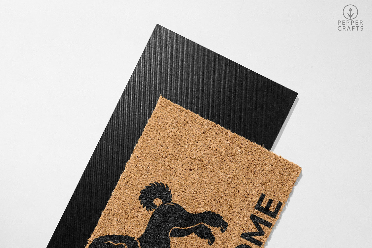 Pepper Crafts Poodle Coir Doormat – Stylish & Durable Welcome Mat for Dog Lovers (30" x 18")