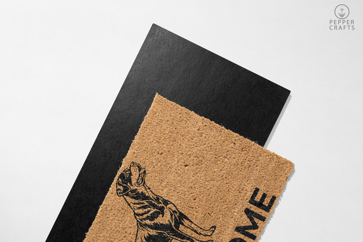 Pepper Crafts Rottweiler Coir Doormat – Stylish & Durable Welcome Mat for Dog Lovers (30" x 18")