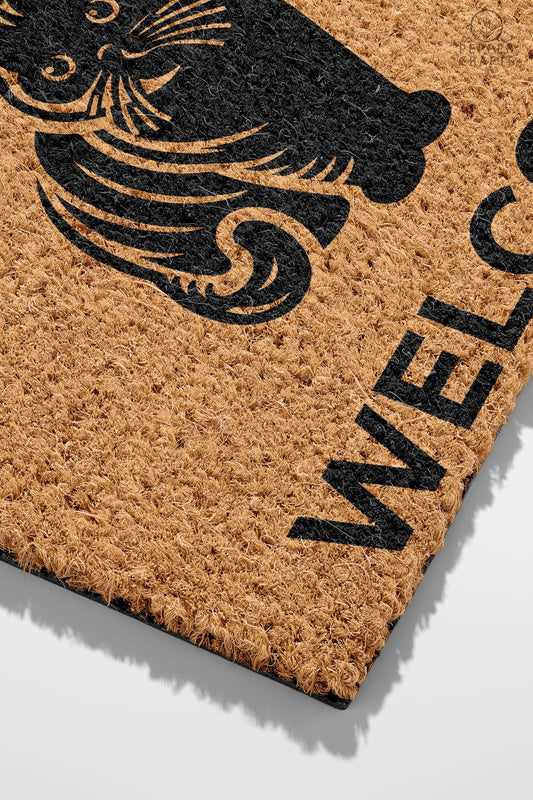 Pepper Crafts Chartreux Coir Doormat – Stylish & Durable Welcome Mat for Cat Lovers (30" x 18")