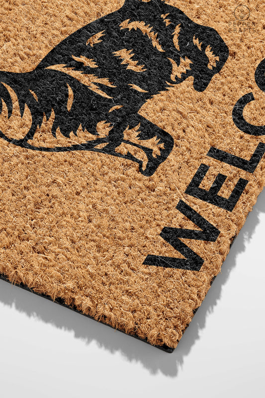 Pepper Crafts Munchkin Cat Coir Doormat – Stylish & Durable Welcome Mat for Cat Lovers (30" x 18")