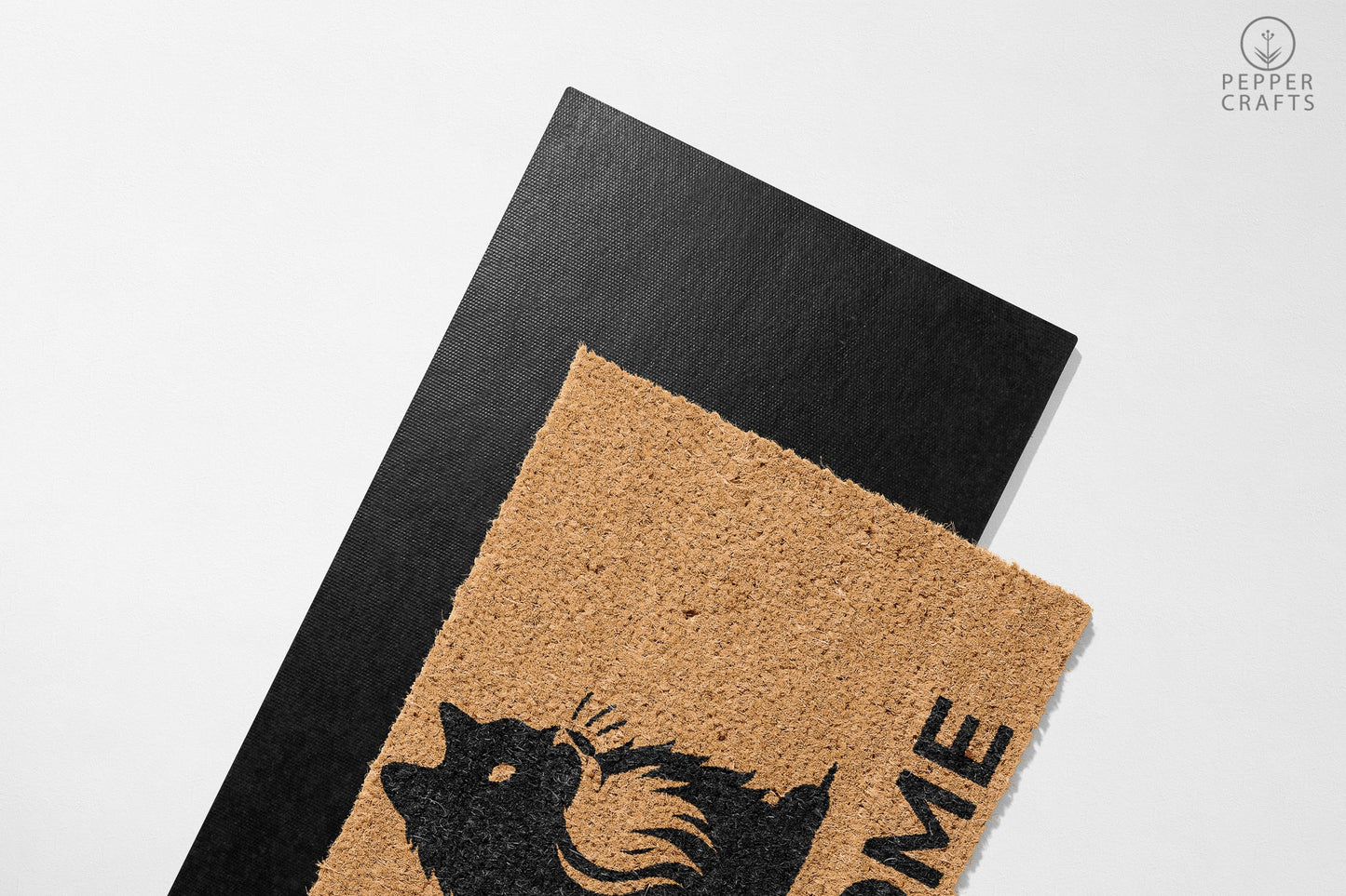 Pepper Crafts Ragamuffin Coir Doormat – Stylish & Durable Welcome Mat for Cat Lovers (30" x 18")