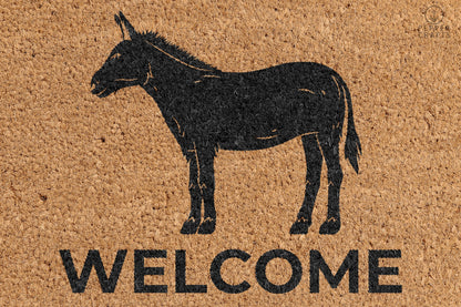 Pepper Crafts Donkey Coir Doormat – Stylish & Durable Welcome Mat for Animal Lovers (30" x 18")