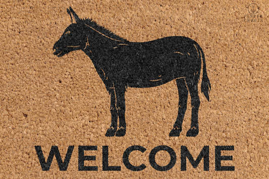 Pepper Crafts Donkey Coir Doormat – Stylish & Durable Welcome Mat for Animal Lovers (30" x 18")
